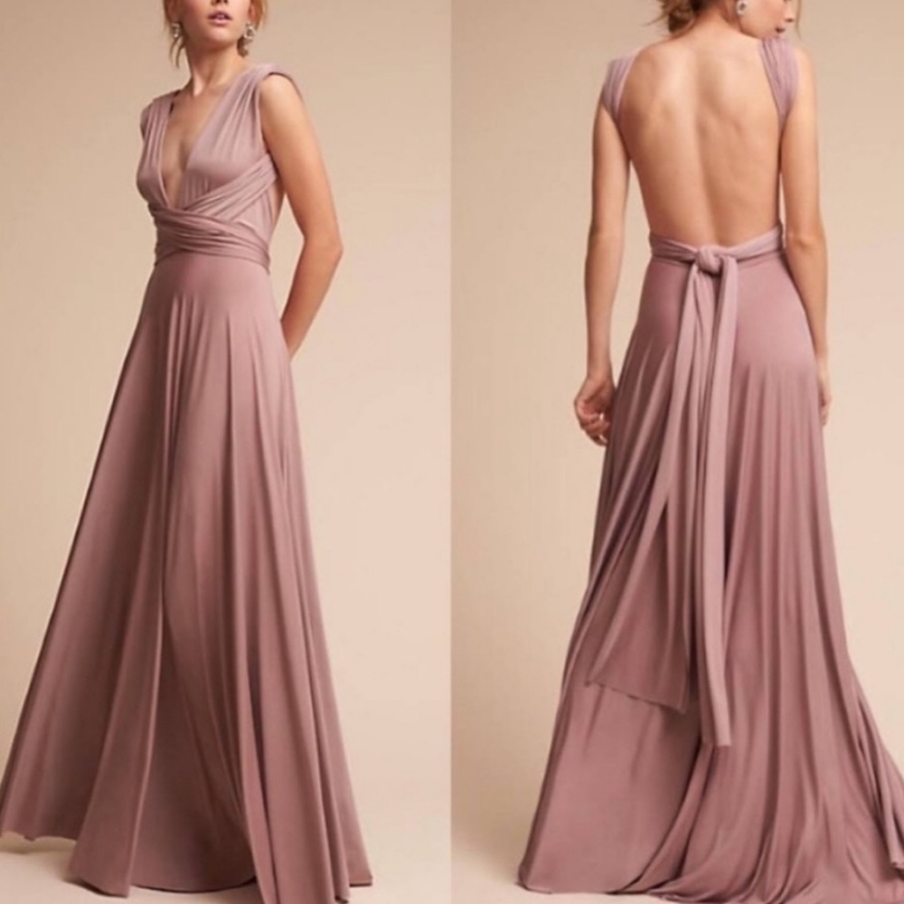 New Twobirds BHLDN Ginger Convertible Sz A / Fits 0 - 12 Dusty Pink Formal Gown